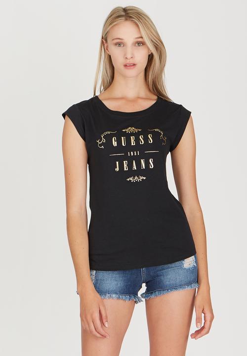 GUESS - Raw Edge Muscle Tee Black