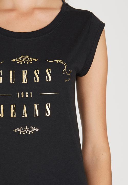 GUESS - Raw Edge Muscle Tee Black