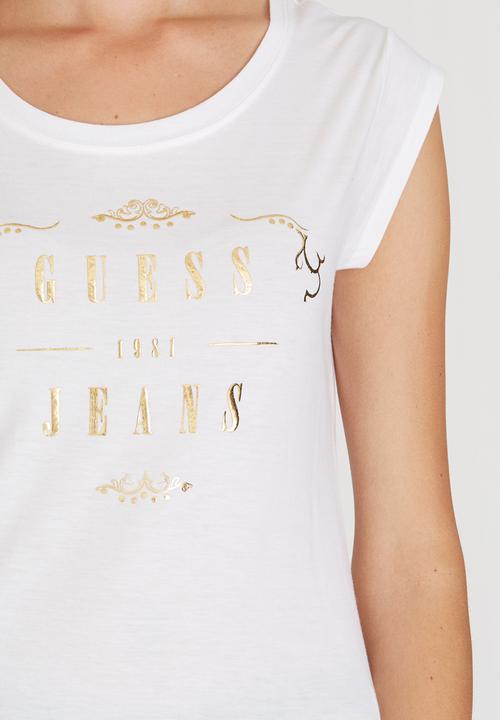 GUESS - Raw Edge Muscle Tee White