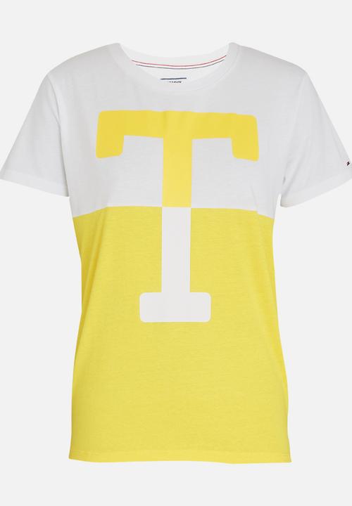 Tommy Hilfiger - Short Sleeve Tee Yellow and White