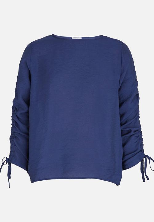 edit - Long Sleeve Blouse with Drawcord Navy