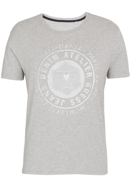 GUESS - Basic Cracked Logo Crew Tee Grey