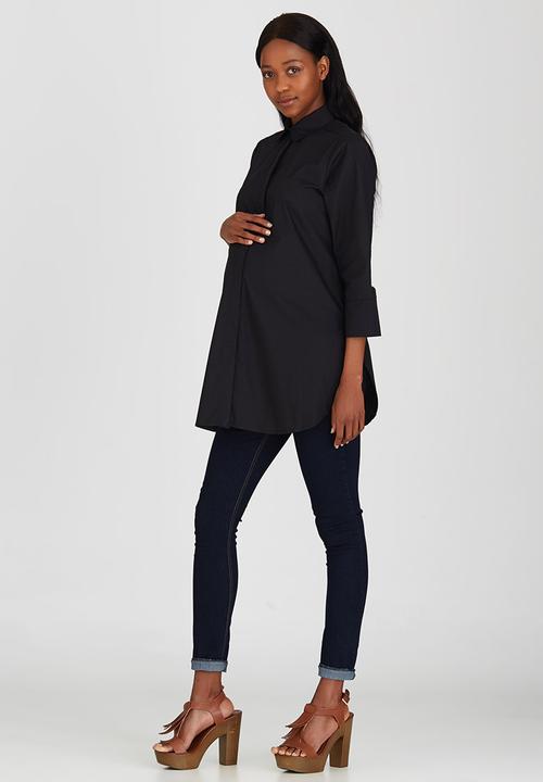 edit Maternity - Longer Length Shirt Black
