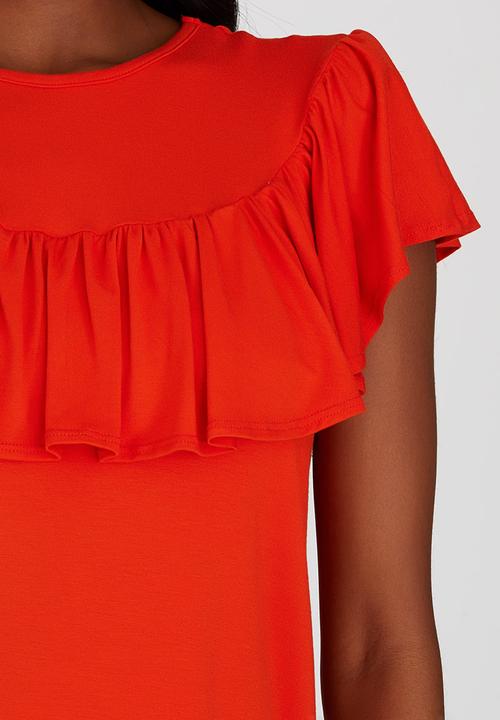 STYLE REPUBLIC - Frill Detail T-shirt Orange