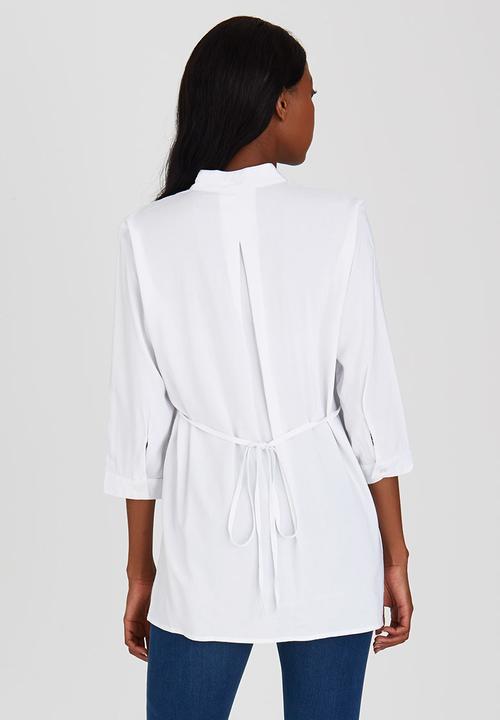 edit - Button Front Tunic White