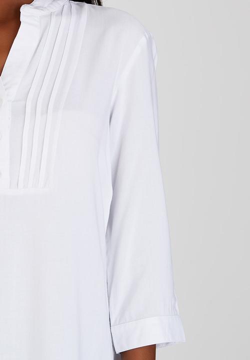 edit - Button Front Tunic White