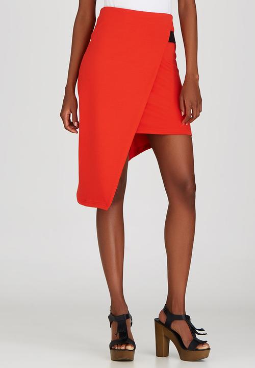 STYLE REPUBLIC - Asymmetrical Mini Skirt Orange