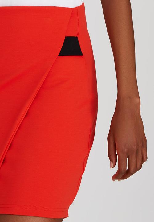 STYLE REPUBLIC - Asymmetrical Mini Skirt Orange
