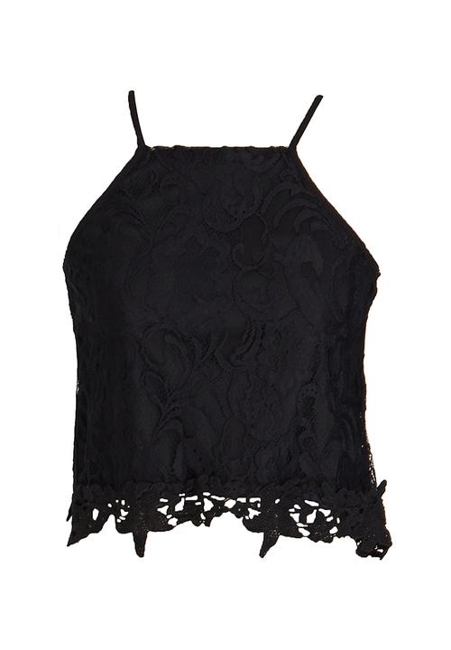 BoohooDNU - Lace Cropped Top Black