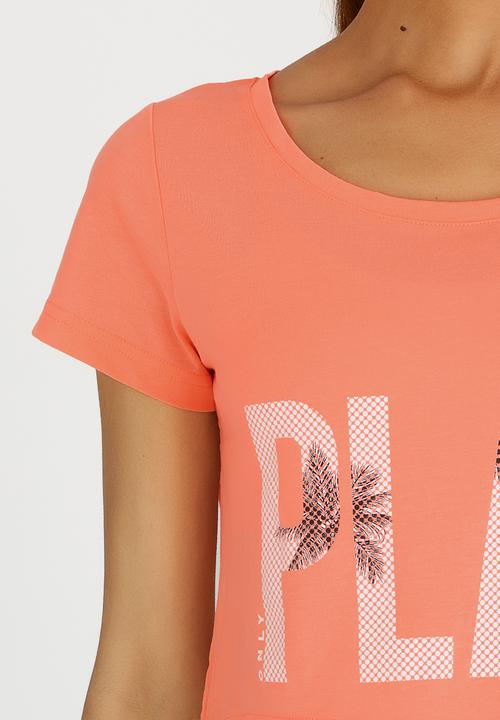 ONLY Play - Joyelle Cropped Tee Coral