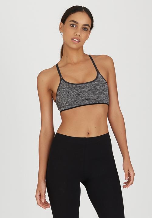 skinny strap sports bra