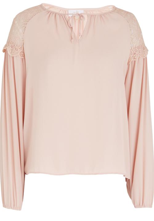 edit - Lace Inset Blouse Pale Pink