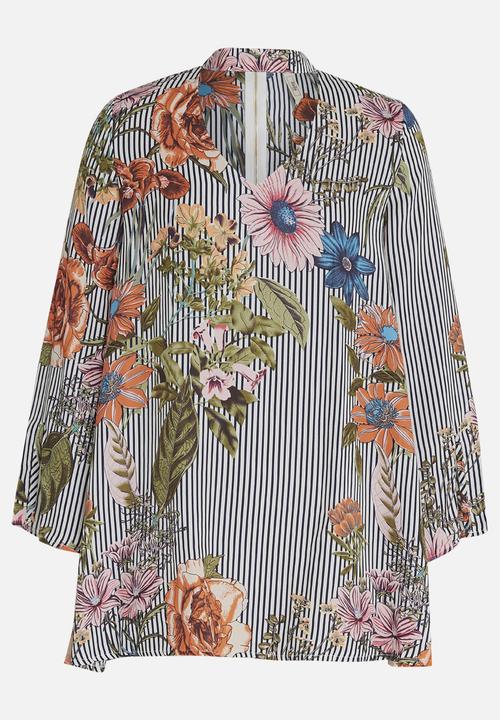 Revenge - Keyhole Printed Top Multi-colour