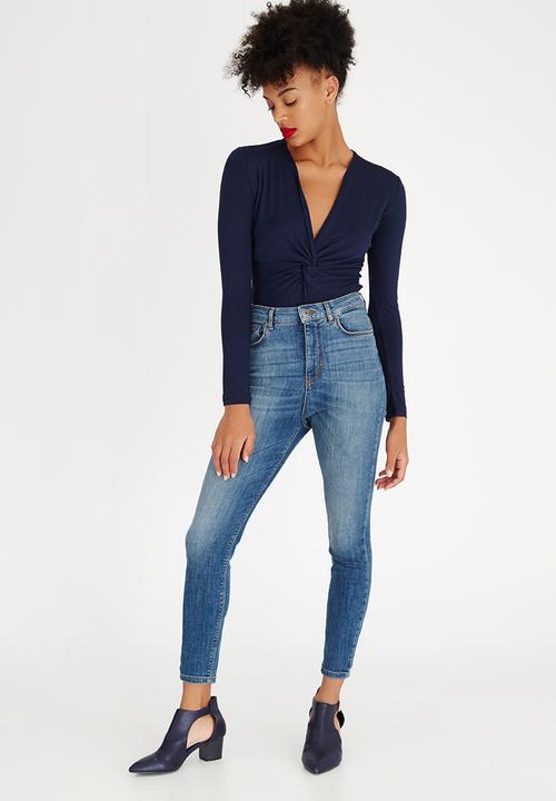 edit - Knot Front Bodysuit Navy