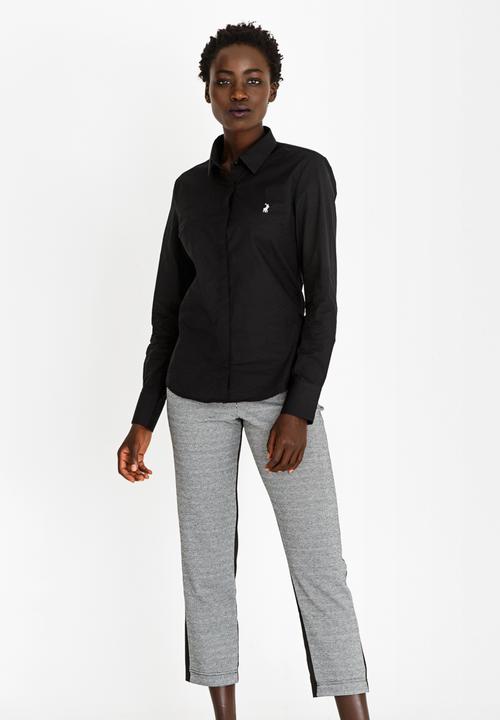 POLO - Amber Concealed Front Shirt Black