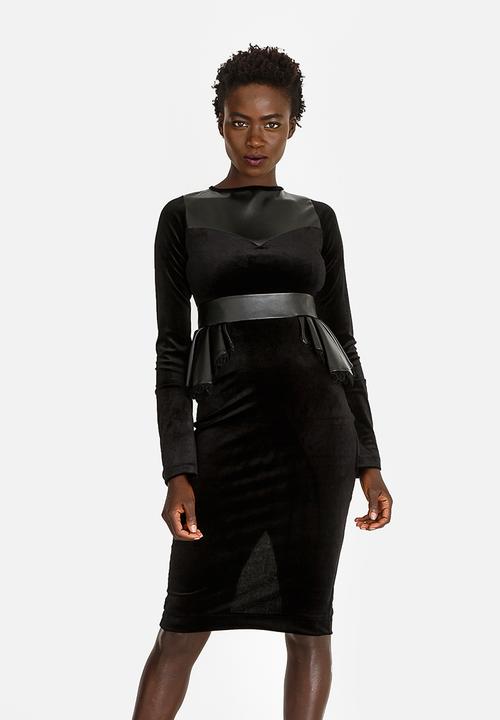 Sober - Nandi Peplum dress Black