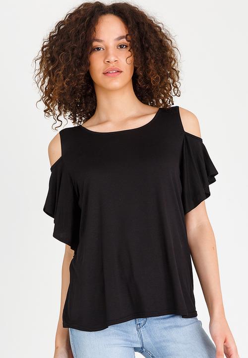 edit - Cold-shoulder Top Black