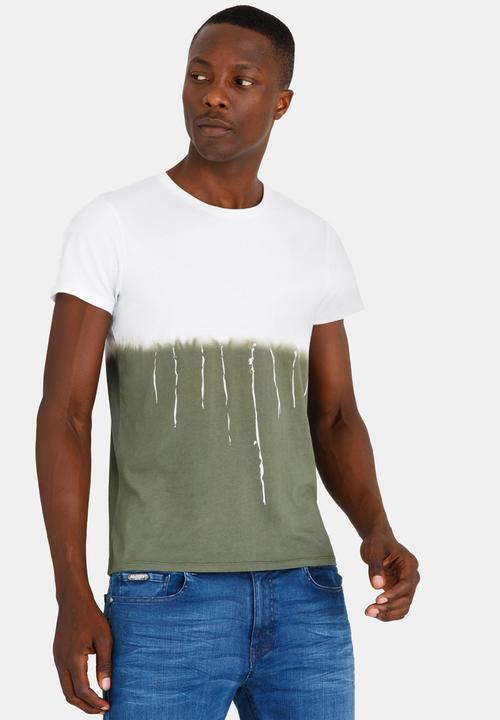Sassoon - Crew Neck Paint Splatter Khaki Green