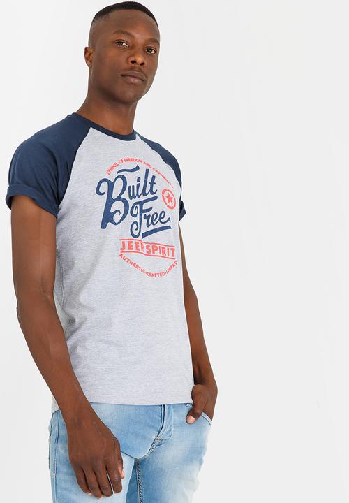 JEEP SPIRIT - Raglan Printed Tee Grey