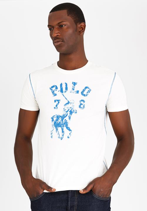POLO - Distressed Print T Shirt Milk