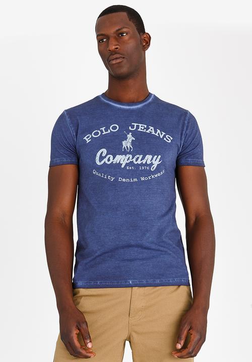 Polo Jeans Co. - Printed Pigment Wash T Shirt Navy