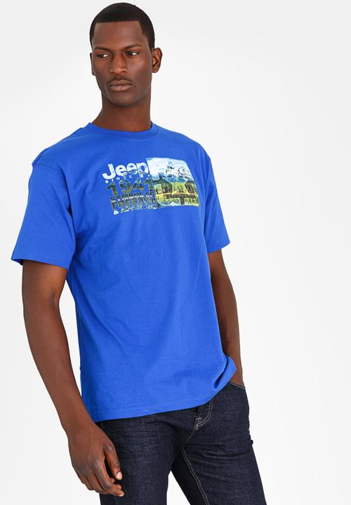 JEEP - Crew Neck Printed Tee Blue