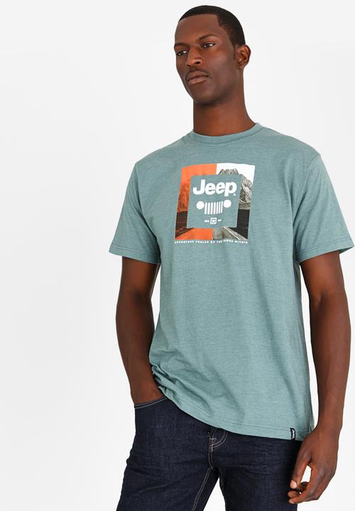 JEEP - Printed T Shirt Khaki Green