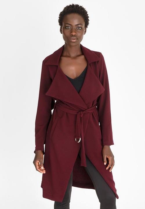 maroon duster coat