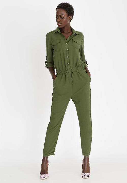 khaki green jumpsuit