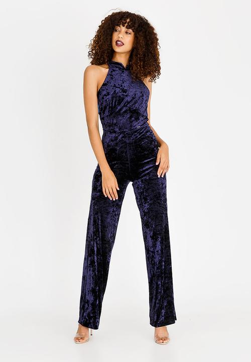 velvet navy jumpsuit