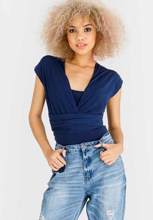 STYLE REPUBLIC - Multi Wrap Bodysuit Navy