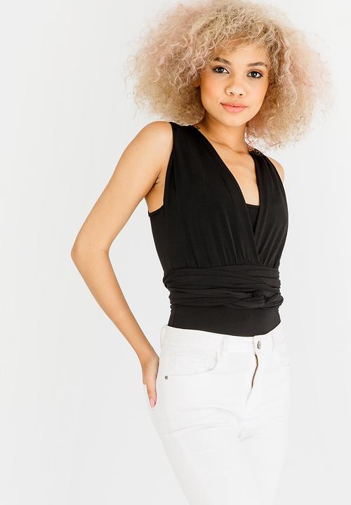 STYLE REPUBLIC - Multi Wrap Bodysuit Black