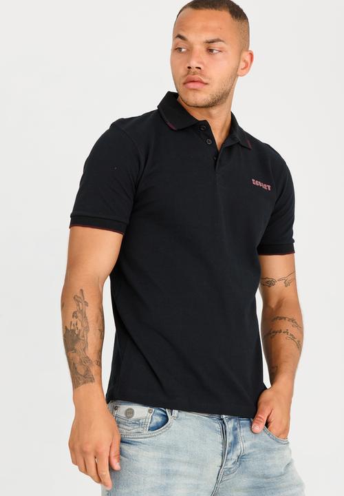 SOVIET - Swansea Pique Golfer Black