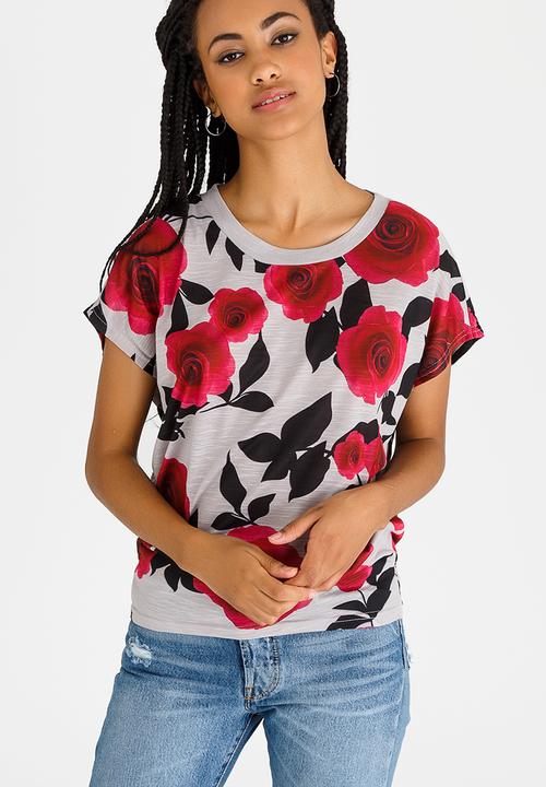 Revenge - Short Sleeve Rose Tee Multi-colour