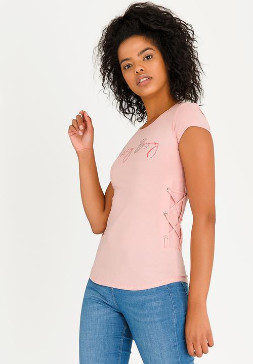 SISSY BOY - Tele Lace-up Tee Pale Pink