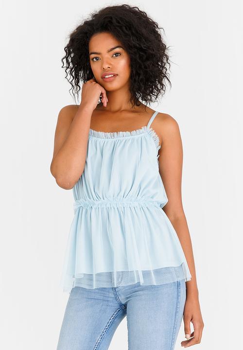 STYLE REPUBLIC - Mesh Tier Cami Pale Blue