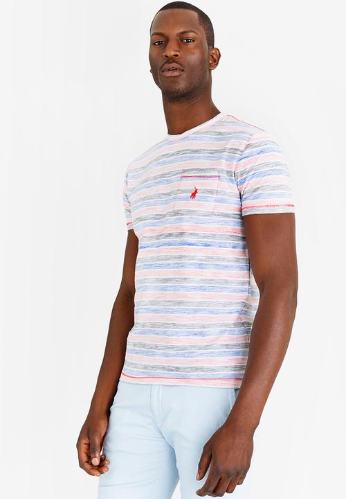 POLO - Marled Stripe T Shirt Orange