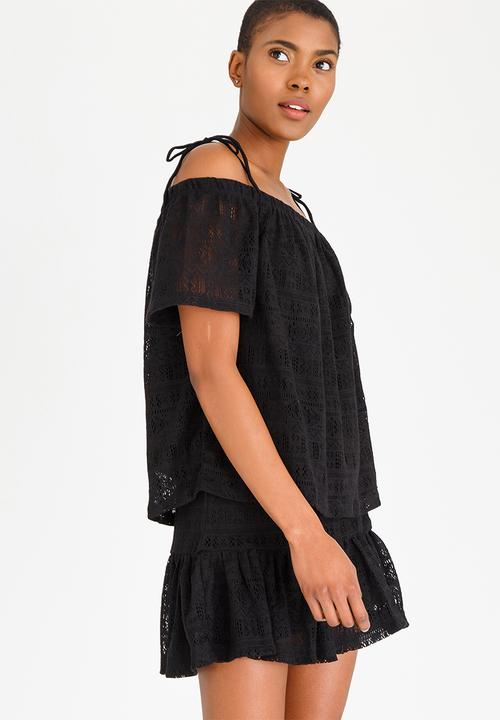 Noisy May - Anna Tie Detail Top Black