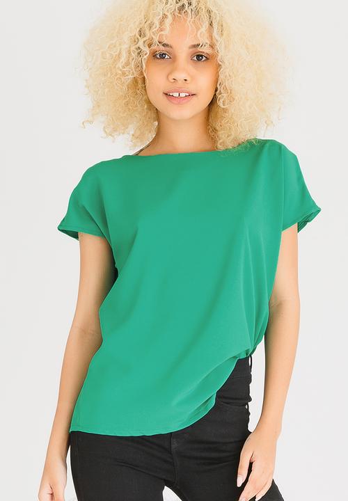 c(inch) - Open Back Blouse Green