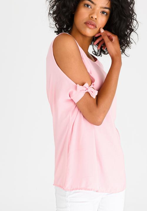 edit - Tie-sleeve Blouse Pale Pink