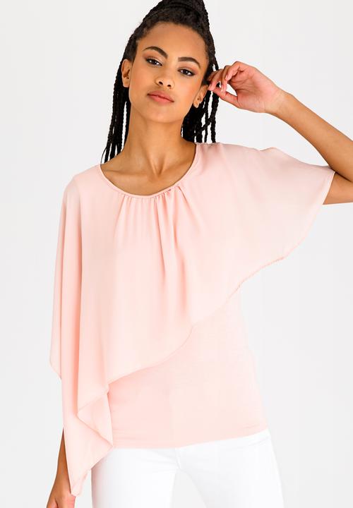 edit - Layered Frill Blouse Pale Pink
