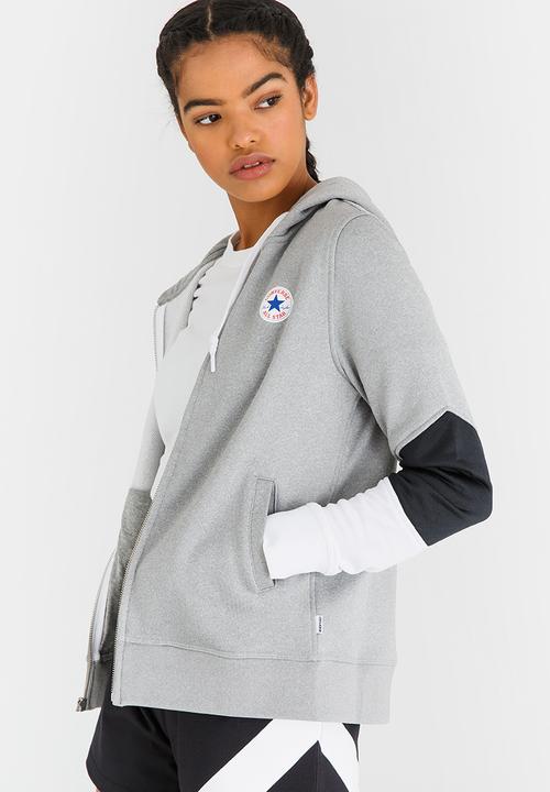 Converse - Blocked Full Zip Hoody Pale Grey