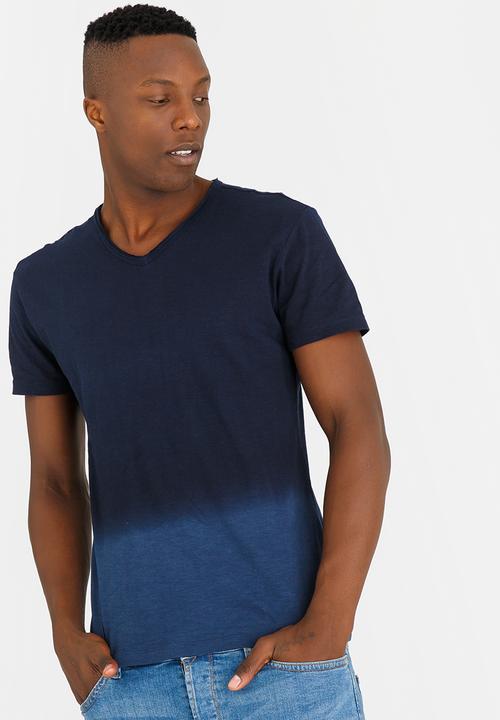 STYLE REPUBLIC - Dylan Dip Dye Tee Dark Blue