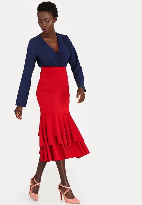 edit - Flamenco Ruffle Skirt Burgundy