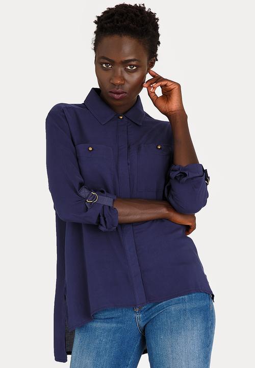 edit - Roll Up Sleeve Shirt Navy