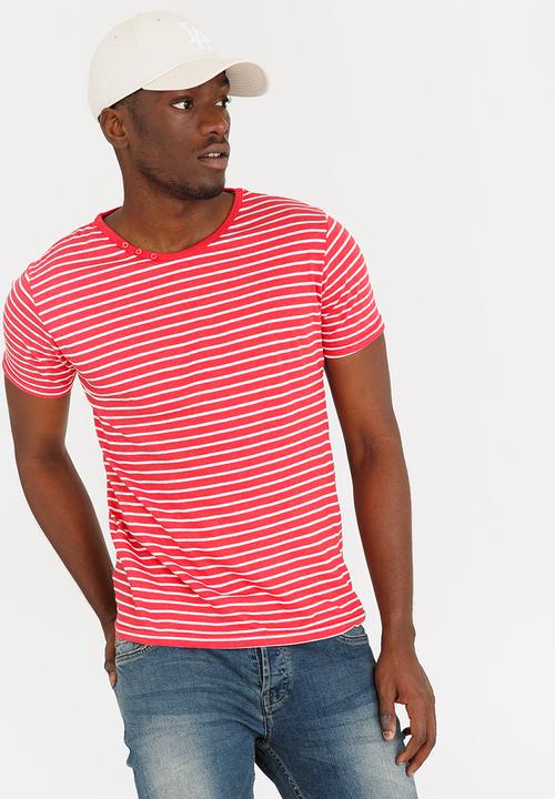 STYLE REPUBLIC - Granpa Striped Tee Red