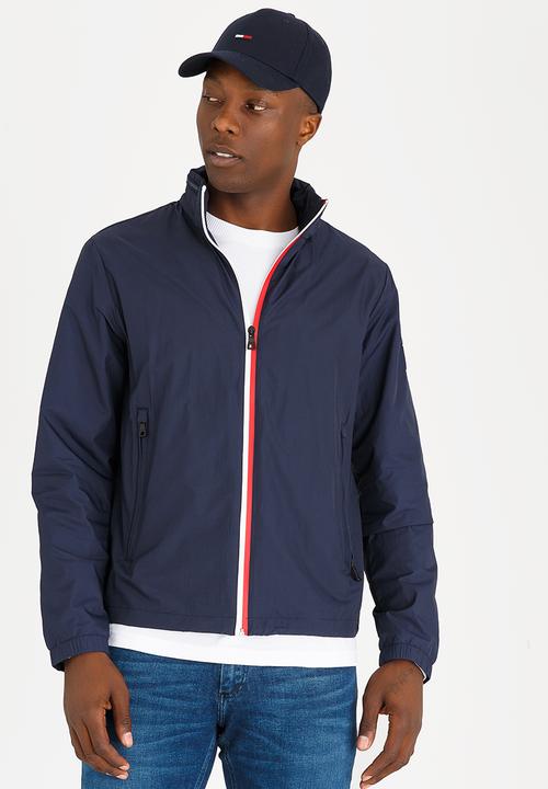 tommy hilfiger red white and blue windbreaker