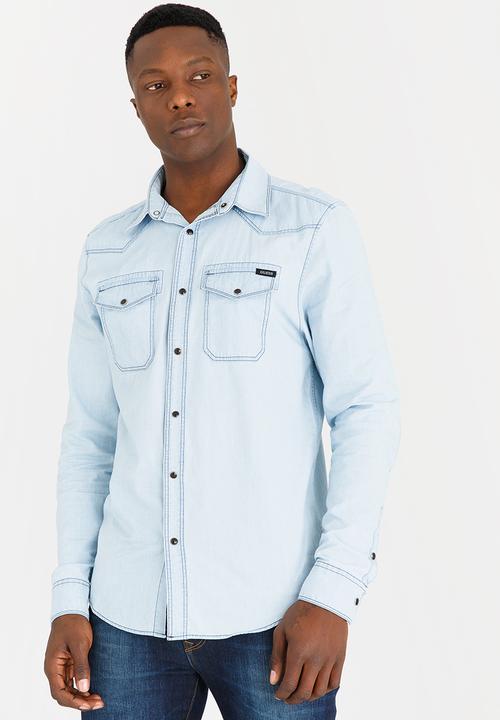 GUESS - Slim Fit Shirt Pale Blue