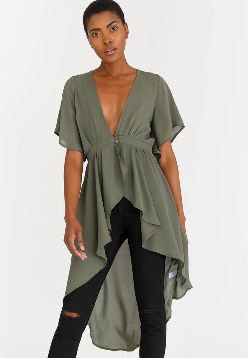 STYLE REPUBLIC - Hi Lo Blouse Khaki Green
