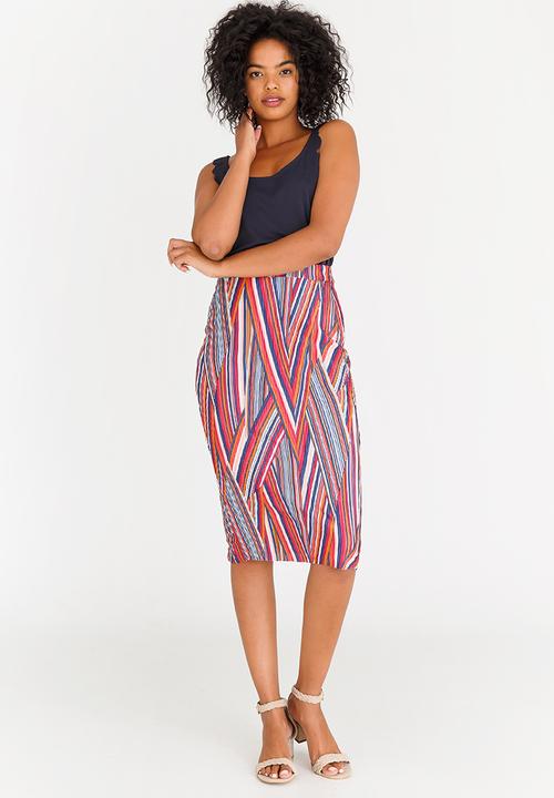 edit - Textured Midi Skirt Multi-colour